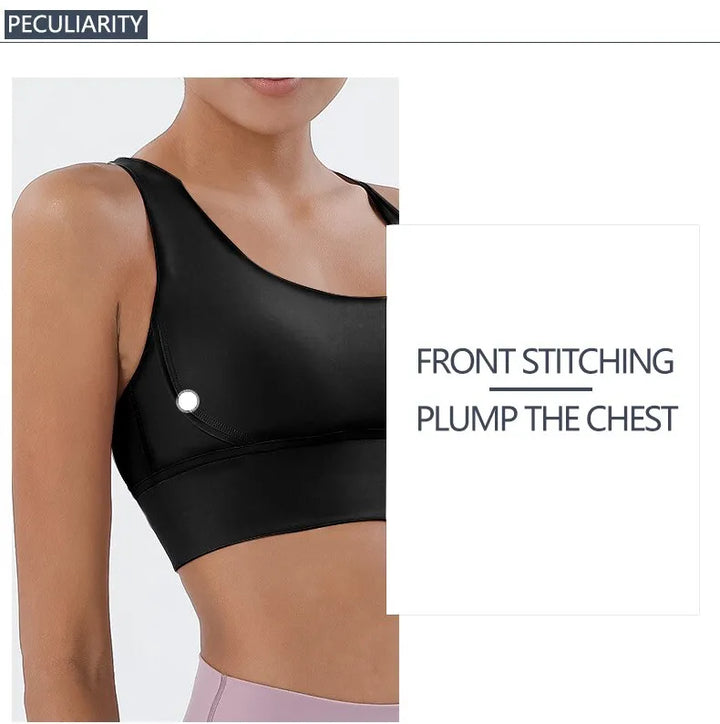 Duurzame dames sportbeha, medium ondersteuning, racerback, perfect voor je fitness kleding collectie.
