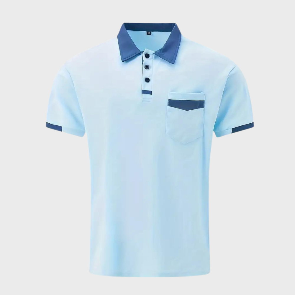 Gele Hoymans heren polo, vrolijk poloshirt voor een zonnige zomerse dag en mannenmode.