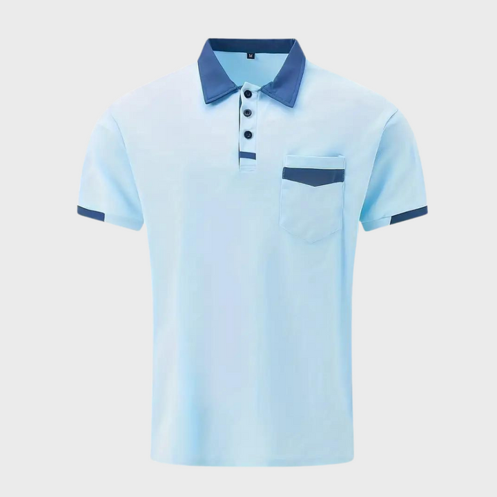 Gele Hoymans heren polo, vrolijk poloshirt voor een zonnige zomerse dag en mannenmode.