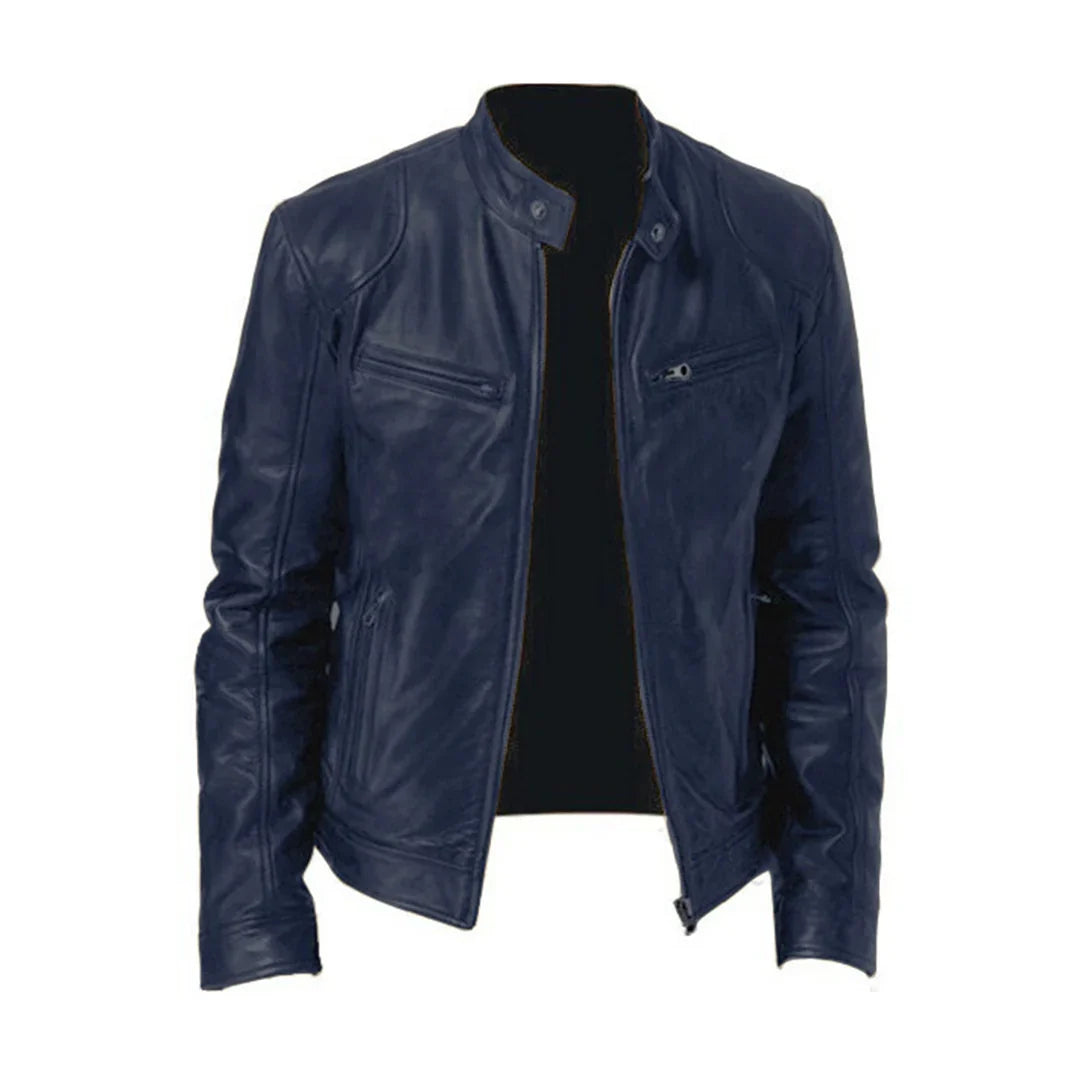 Stijlvol Hoymans heren PU leren motorjack, perfecte bovenkleding voor een casual, stoere of modieuze winterse look.