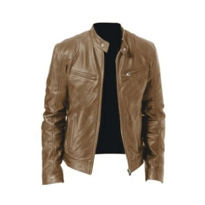 Klassiek Hoymans heren PU leren bikerjack, tijdloze mode voor een stoere streetwear look, comfortabel en duurzaam.