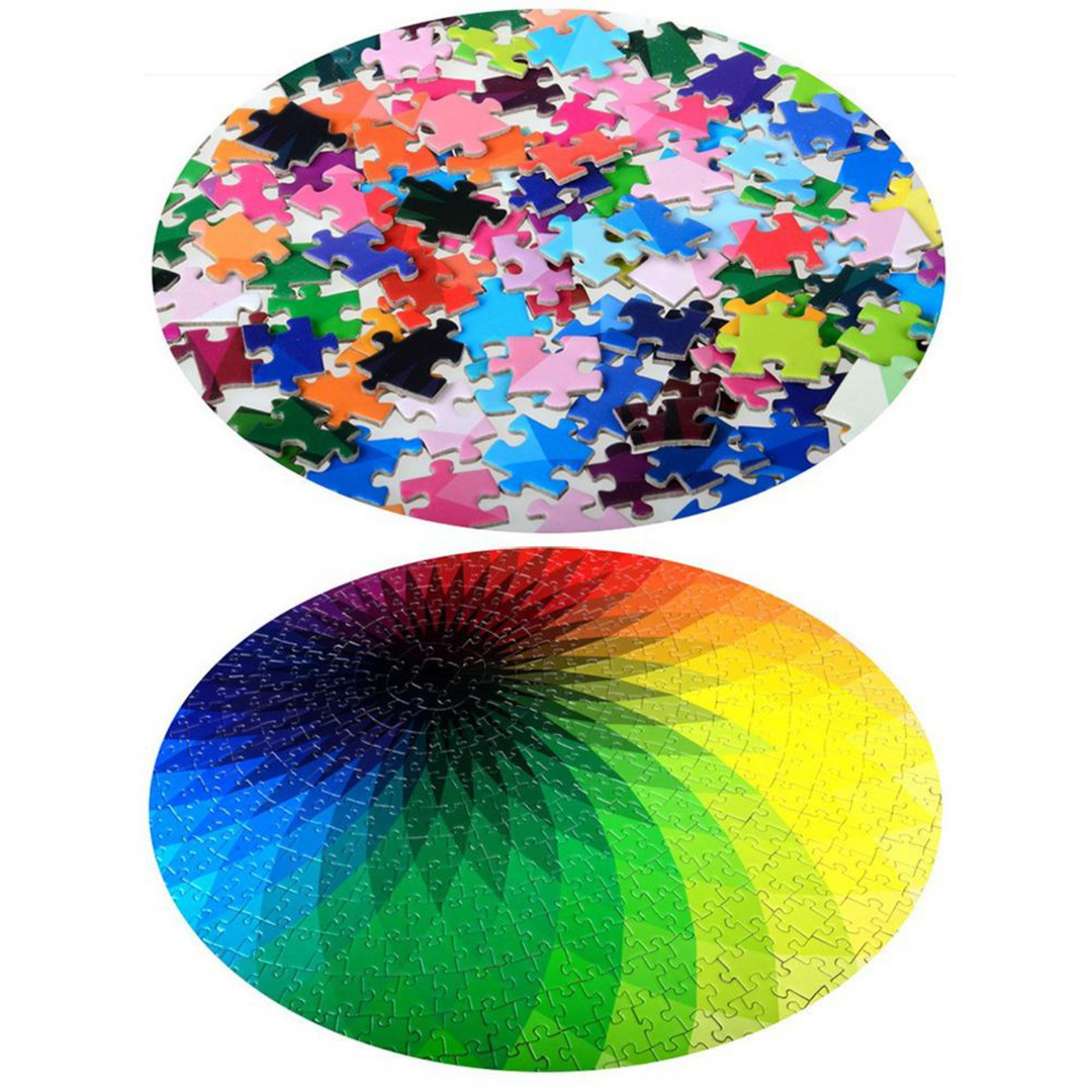 Cadeau: educatieve ronde regenboog puzzel, 1000 stukjes, ideaal voor kindvriendelijk familieplezier.