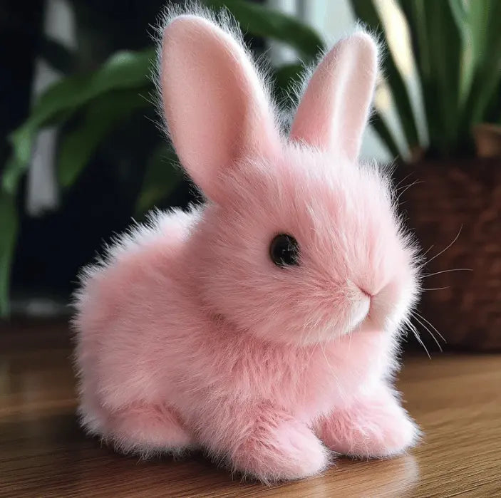 Pluche konijn speelgoed met realistische details, zacht en knuffelbaar, brengt de natuur dichtbij kinderen.