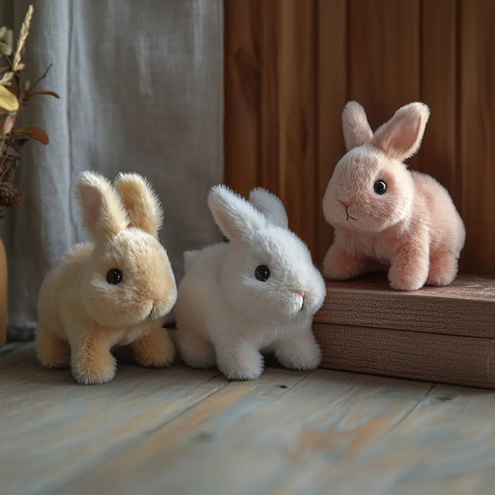Zacht pluche konijn speelgoed, levensecht ontwerp met aaibare vacht, perfect als knuffel voor kinderen.