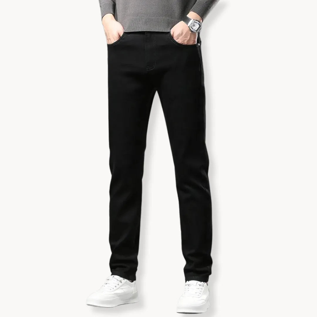 Comfortabele heren straight-leg jeans, warme winterbroek perfect voor casual outfits en koude.