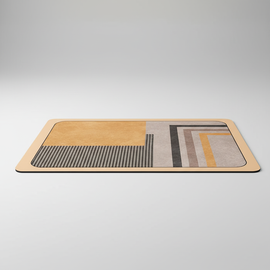 Detail van de vezelstructuur van de sneldrogende QuickDryMat, met antislip onderzijde.
