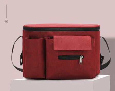 Compacte kinderwagen organiser & babytas; houdt snacks, speelgoed en flesjes netjes opgeborgen.