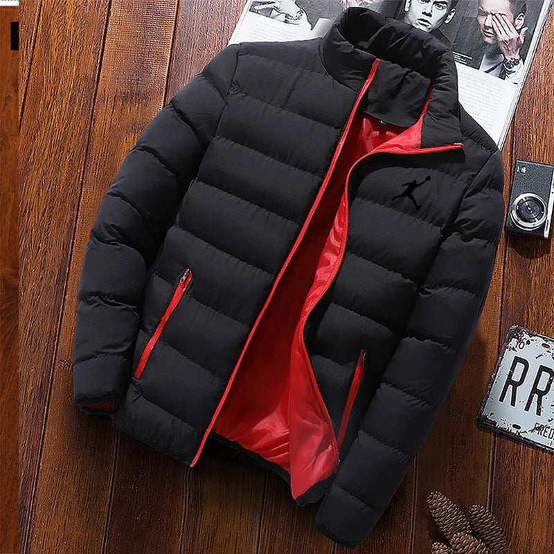 Warme isolatie van heren pufferjack, een comfortabele winterjas die beschermt tegen de kou.