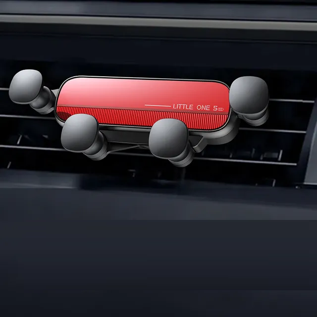 Handsfree autotelefoonhouder, universele ventilatiebevestiging, focus op rijveiligheid.
