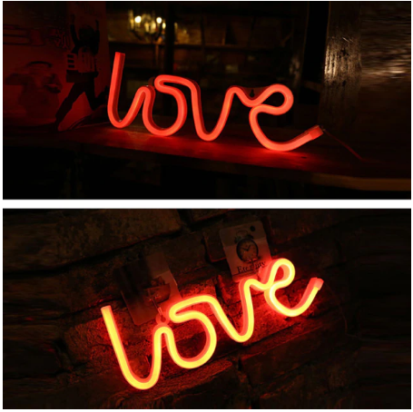 Sfeervol liefdesvorm nachtlampje, perfect als romantisch cadeau of sfeerlicht.