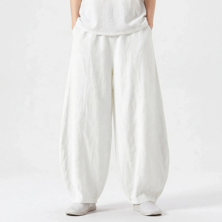 Ultieme comfort dames barrelbroek met wijde pijpen, losse pasvorm en ademende stof voor de zomer.