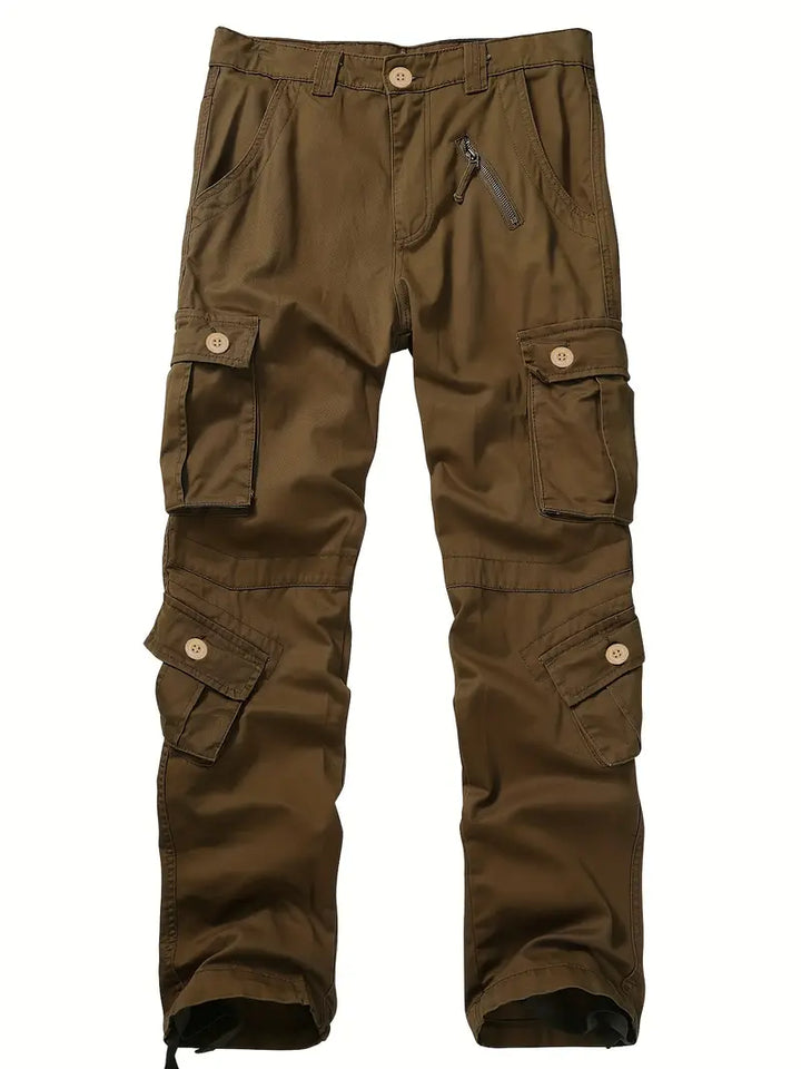 Comfortabele tailleband van de heren cargobroek Shane, relaxed fit voor optimale bewegingsvrijheid.