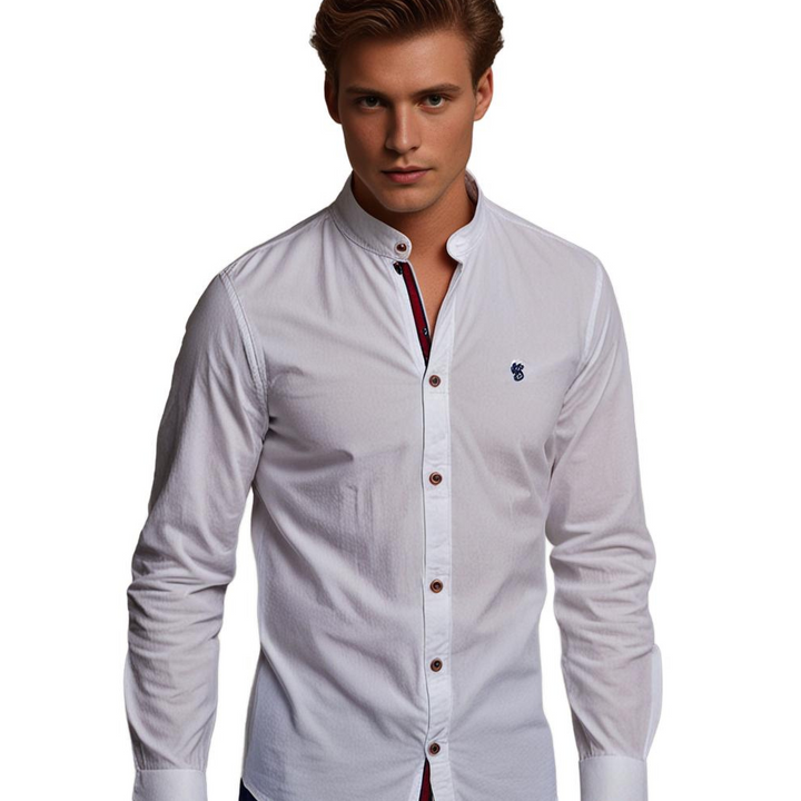 Hoymans casual herenoverhemd, lange mouwen, perfect voor zomer. Comfortabele en ademende stof voor mannenmode.