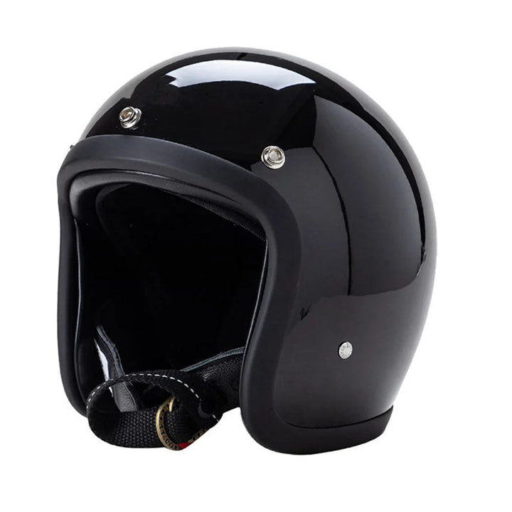 Stijlvolle unisex retro motorhelm met laag profiel voor optimale veiligheid en comfort.