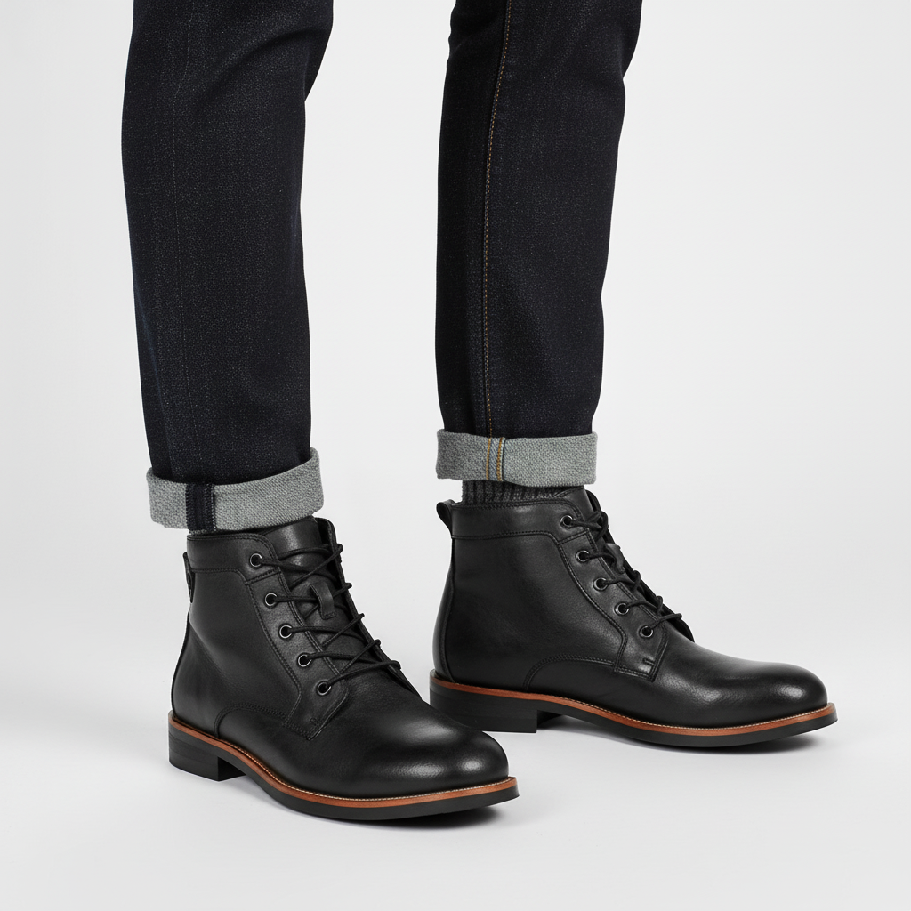 Timothy retro enkellaarsjes voor heren. Zwart, comfortabel en duurzaam, uitstekend geschikt als winterlaarzen.