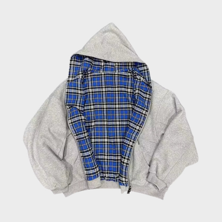 Heren omkeerbare oversized hoodie "Josh", modieus en veelzijdig voor twee trendy looks.