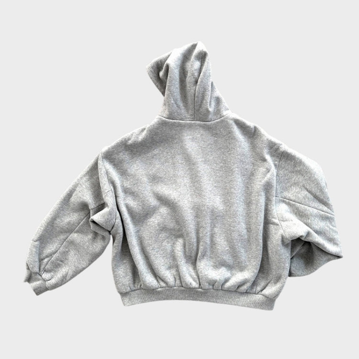 Heren oversized sweatshirt "Josh" met capuchon, omkeerbaar in grijs/zwart, comfortabel en modieus.