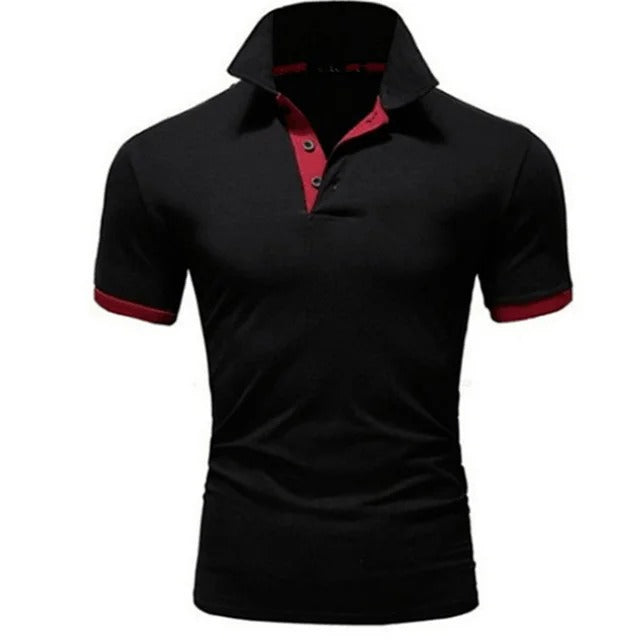 Patchwork herenpolo voor een stijlvolle, comfortabele en modieuze uitstraling.