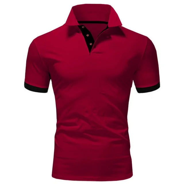 Modieuze patchwork herenpolo, een must-have voor zomerse casual herenkleding.
