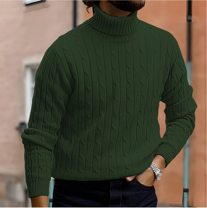 Warme heren coltrui Ashton van hoge kwaliteit met gedetailleerd kabelpatroon, ideaal voor de winter.