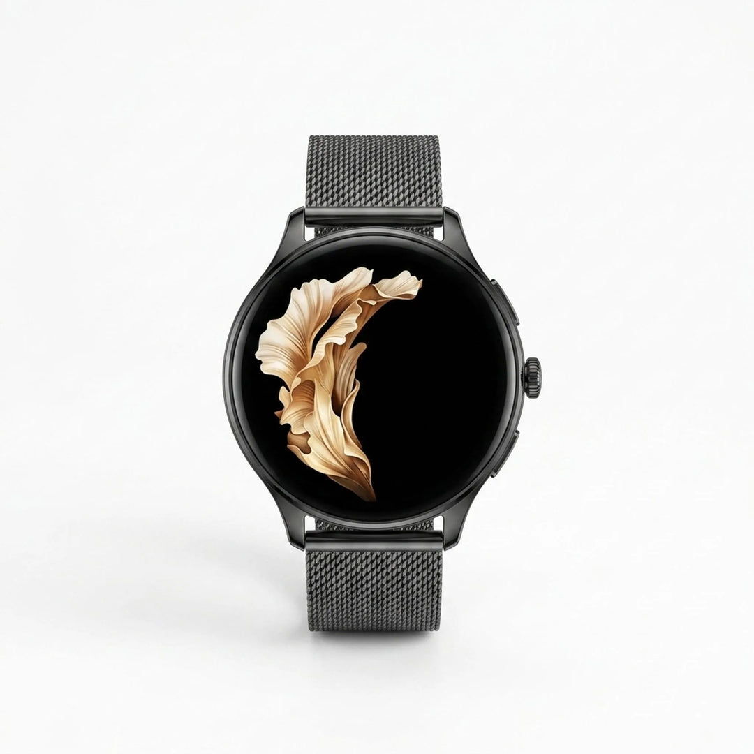 Multifunctionele ronde digitale smartwatch, unisex. Geschikt als fitness tracker en voor oproepen.