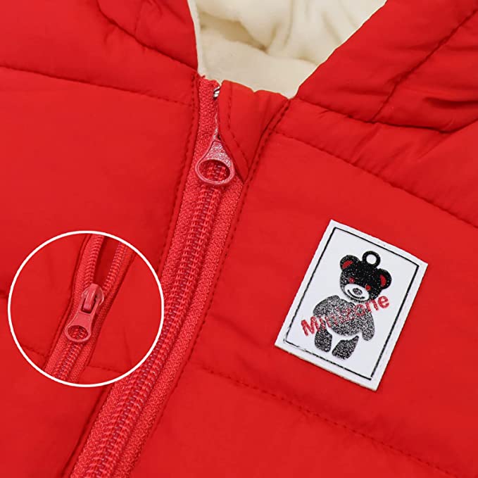 Unisex baby winterpak met oortjes en capuchon, warme babykleding voor jongens en meisjes.