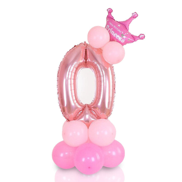 Roségouden cijferballon 33, unieke decoratie voor een speciale verjaardag.