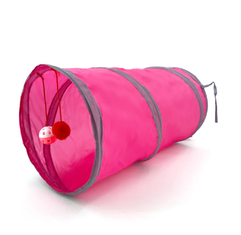 Compact opvouwbare kattentunnel van nylon, praktisch kattenspeelgoed voor elk huisdier.