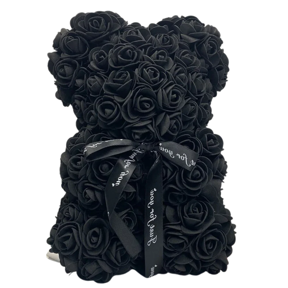 Prachtige rozenbeer, gemaakt met honderden zachte roosjes, een onvergetelijk geschenk.