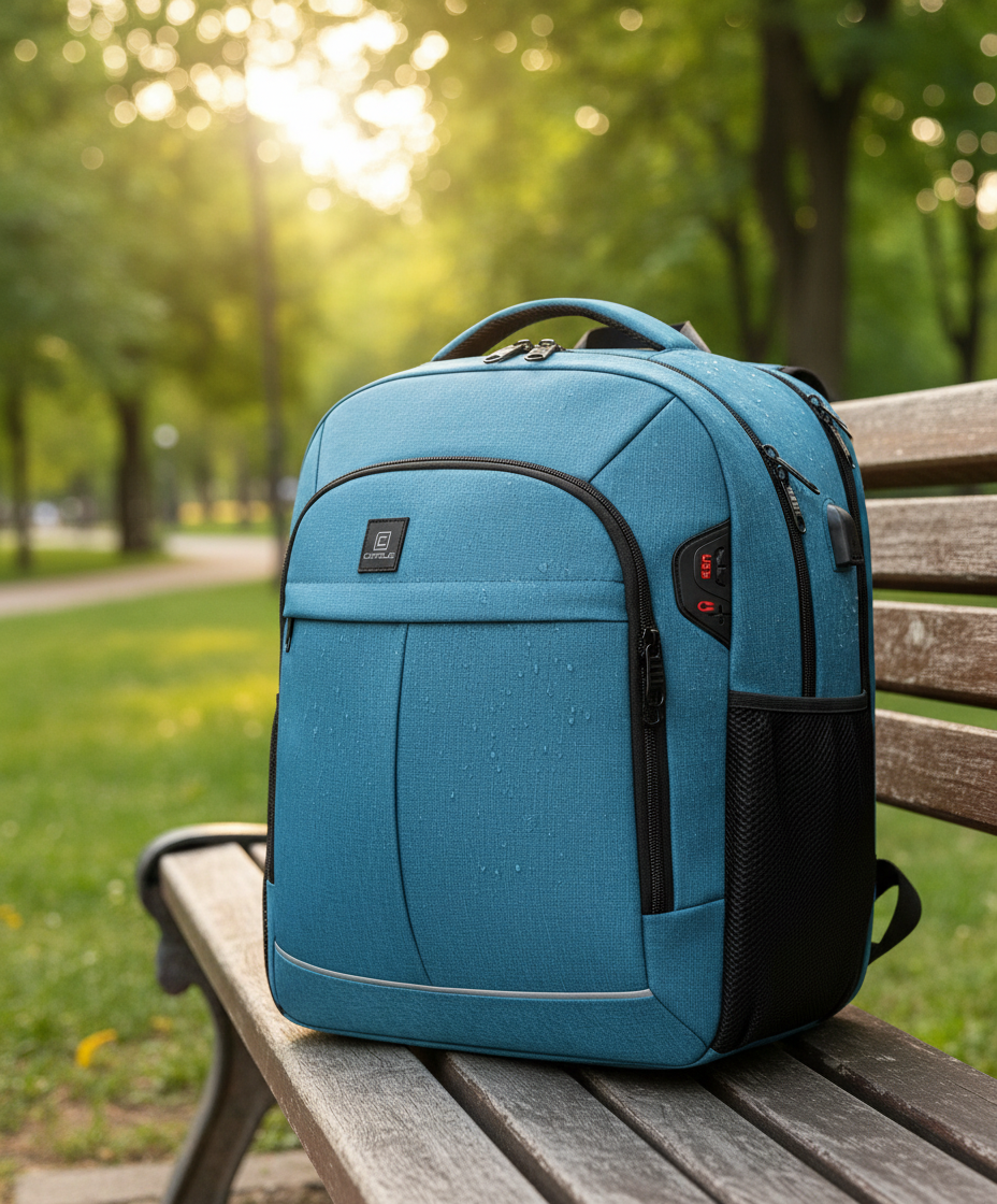 Unisex anti-diefstal rugzak met USB-poort en laptopvak, ideaal voor reizen en dagelijks gebruik.