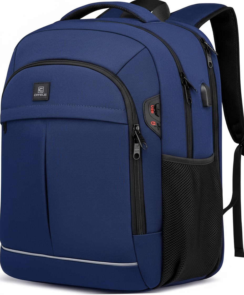 Duurzame pendelrugzak of schooltas, unisex, met laptopvak en handige USB-aansluiting.