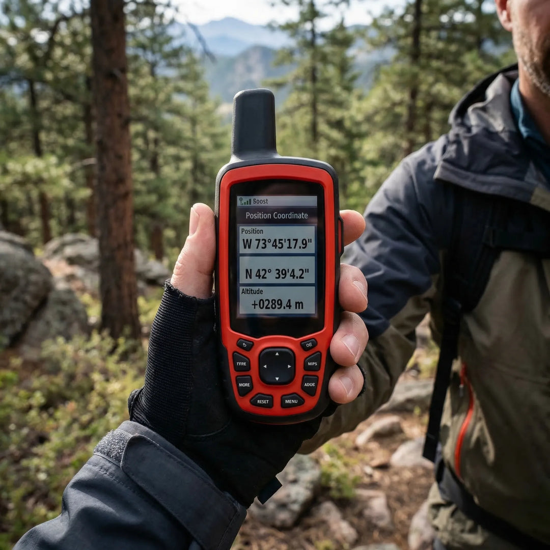 Robuuste multi-GNSS navigator voor accurate GPS-positionering tijdens wandelen, kamperen en jagen.