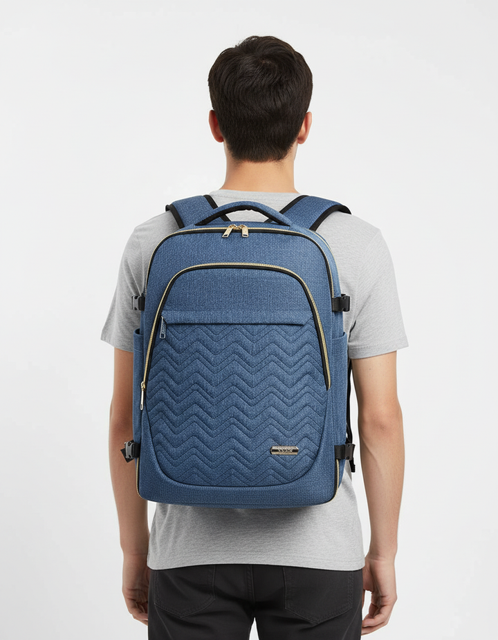 Veelzijdige 40L reisrugzak, perfect als handbagage. Waterbestendig en unisex voor elke reiziger.