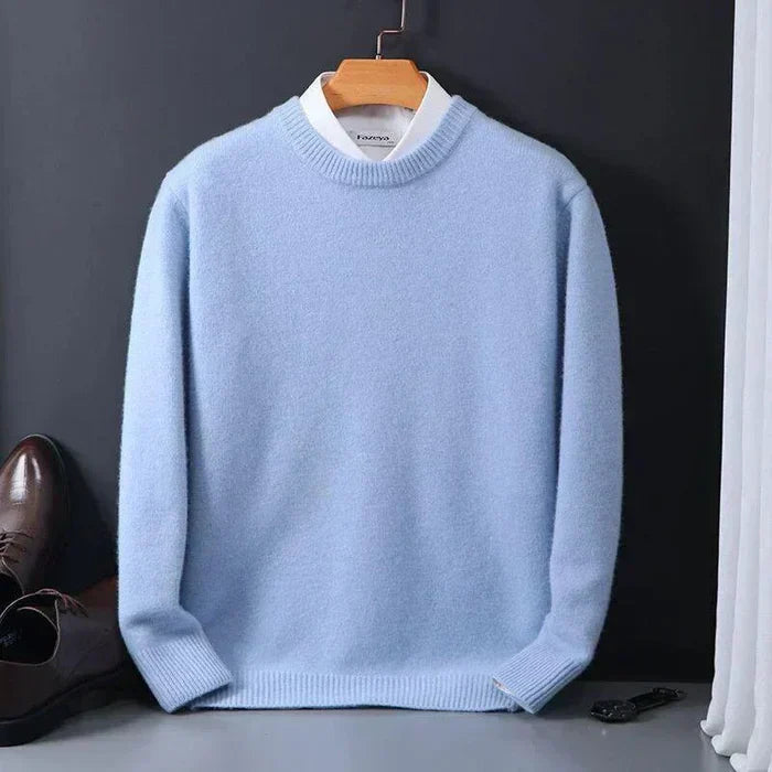Zachte heren trui Aidan met ronde hals en lange mouwen, comfortabele casual look.