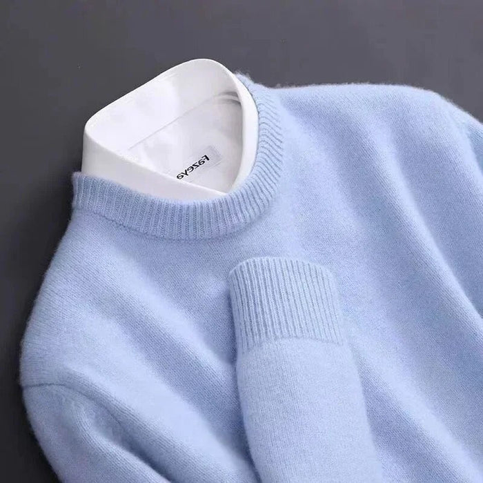 Stijlvolle heren wintertrui, ronde hals, lange mouwen, ideaal voor herenkleding.
