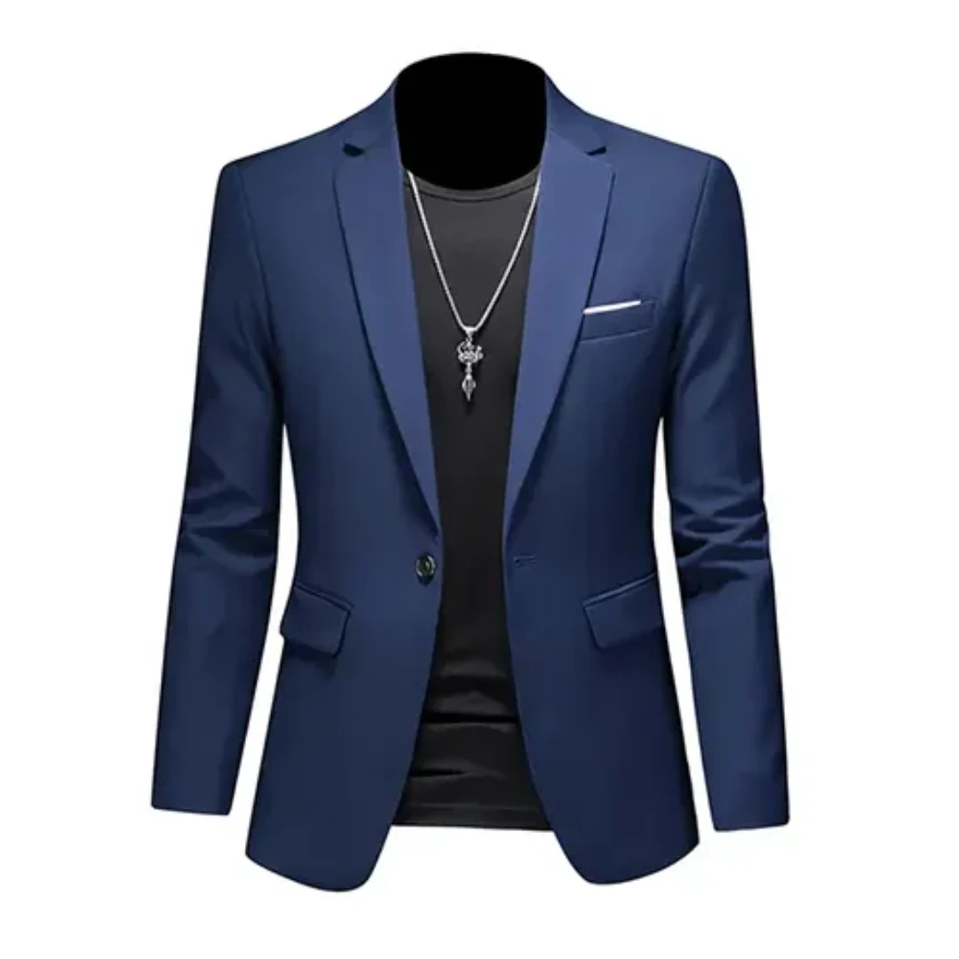 Veelzijdige heren slim fit blazer, casual te dragen met jeans voor een moderne, relaxte uitstraling. Comfortabel colbert.