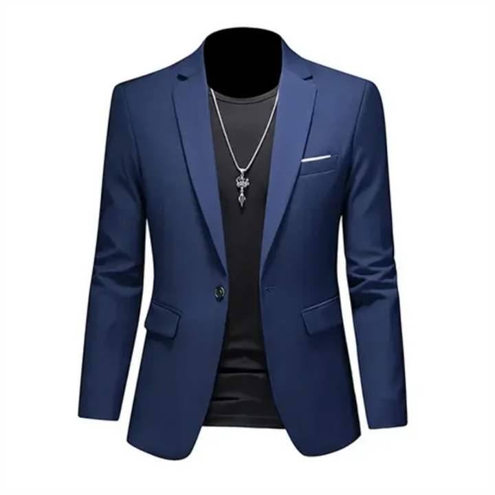 Veelzijdige heren slim fit blazer, casual te dragen met jeans voor een moderne, relaxte uitstraling. Comfortabel colbert.