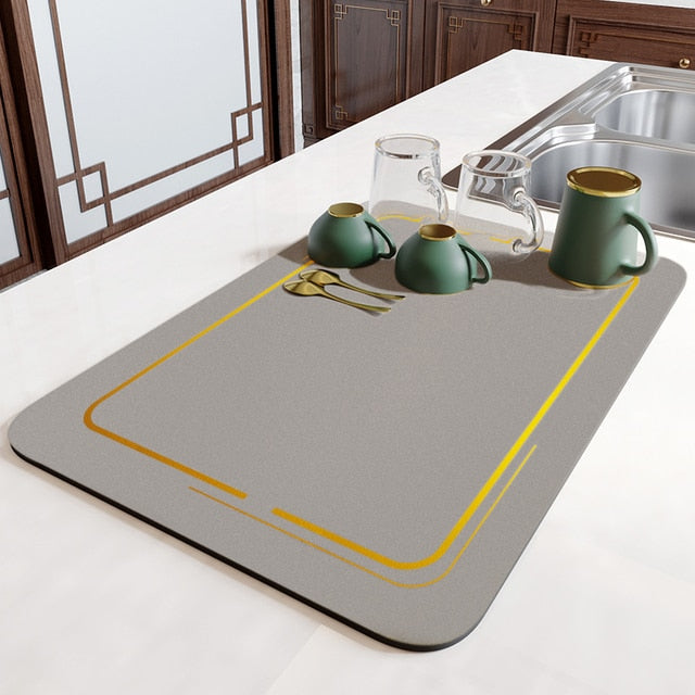 Trendy antislip afdruipmat, een must-have keukenaccessoire voor sneldrogende vaat.