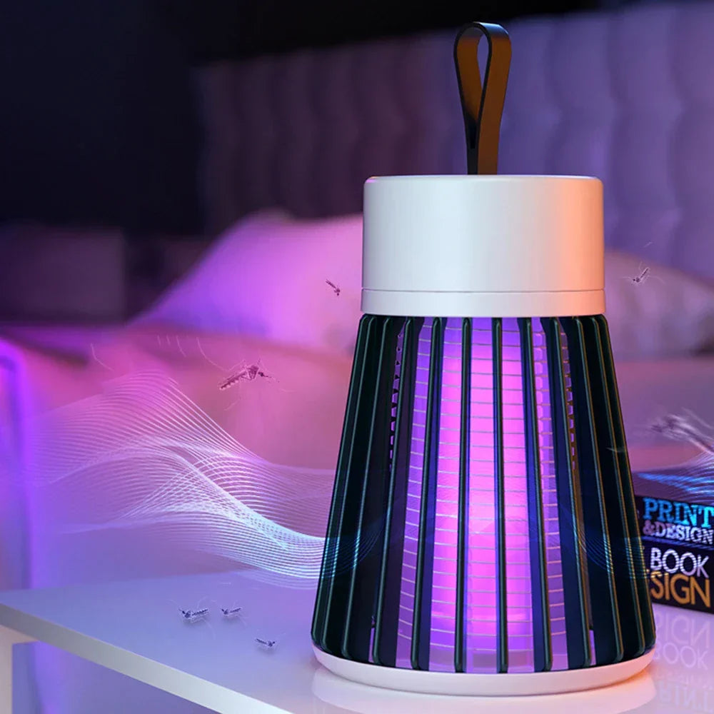 Moderne ongediertebestrijding: draadloze LED muggenlamp. Effectieve en veilige insectenverdelger met UV licht.