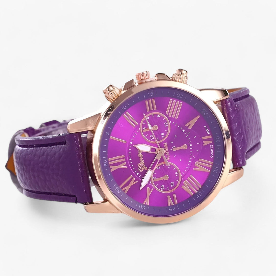 Elegant waterdicht dameshorloge Camille met hoogwaardige leren band, een chic accessoire.