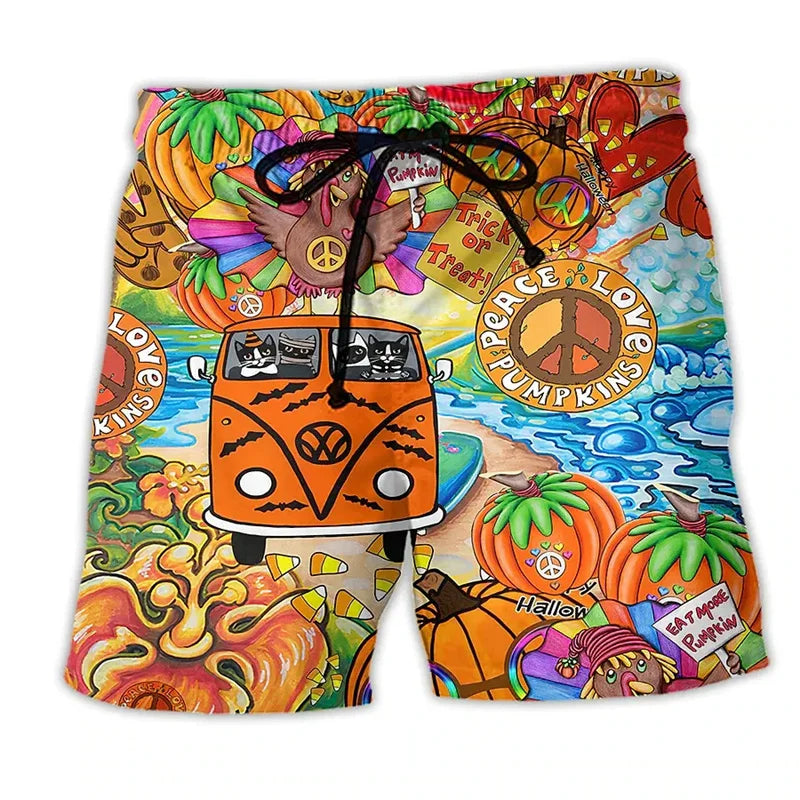 Trendy herenzwembroek met unieke graffitiprint, sneldrogend polyester voor vrijetijd en zwemmen.