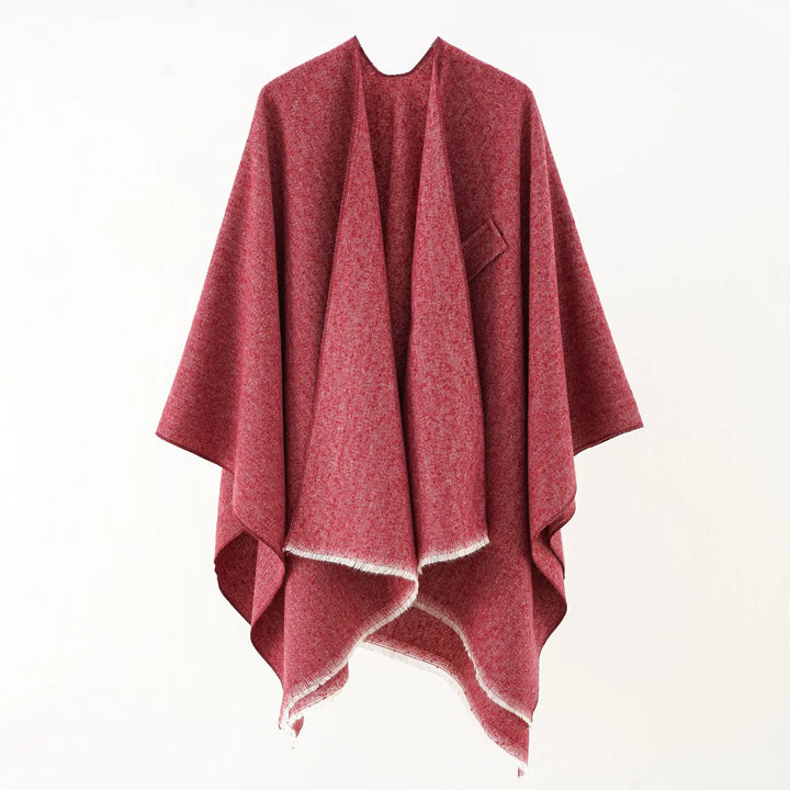 Comfortabele damesponcho, retro stijl, warme kasjmier look, one size.