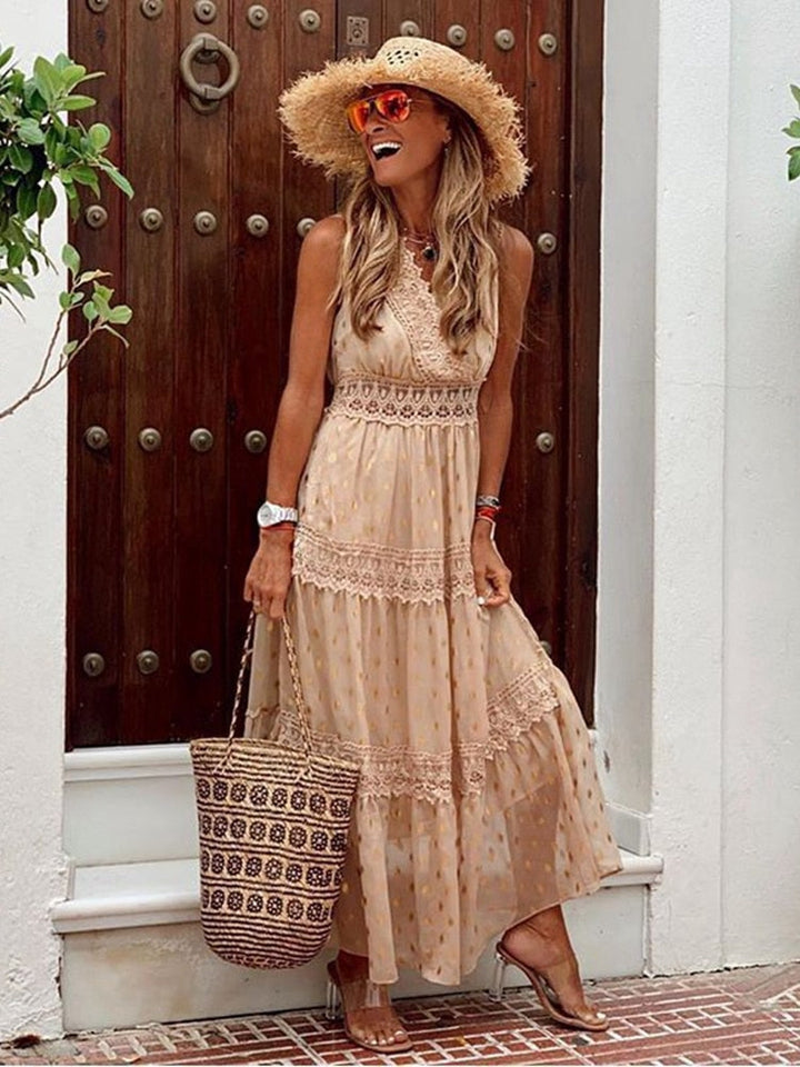 Stijlvolle dames Solana Ibiza jurk. Een veelzijdige boho jurk, perfect als zomerjurk voor vakantie of strand.