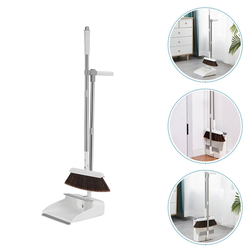 Robuuste stoffer en blik set voor effectieve schoonmaak. De handveger pakt stof en vuil makkelijk op, essentieel voor interieur.