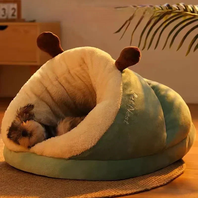 Comfortabel winter hondenbed voor kleine honden en puppy's, opvouwbaar en super knus.