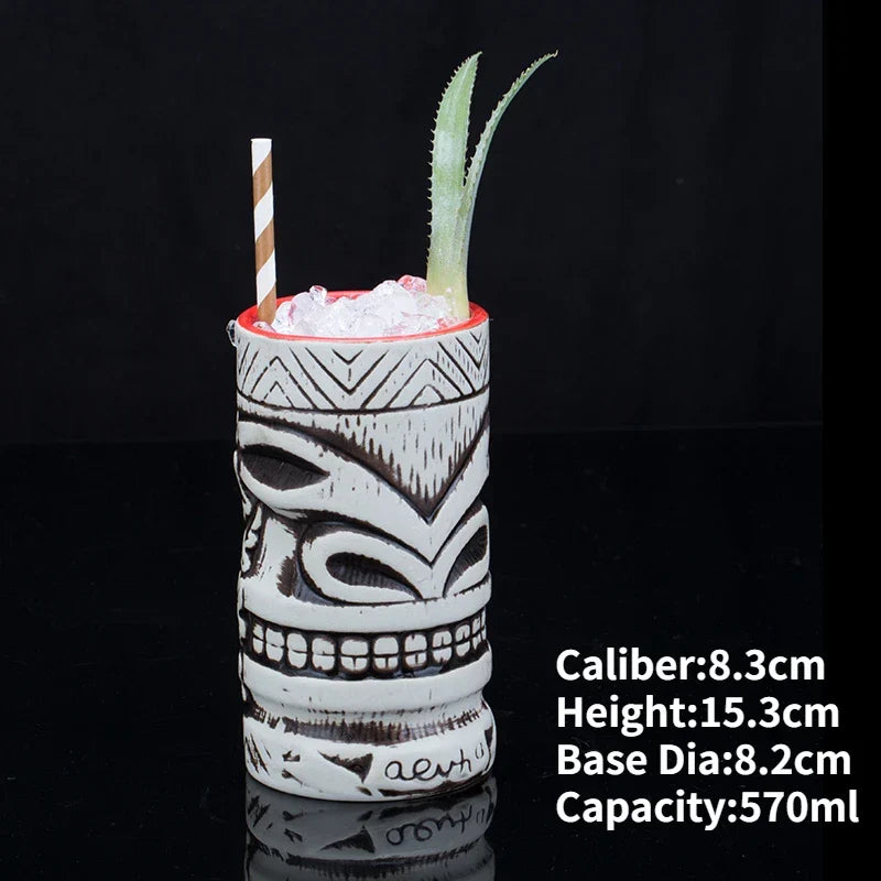Set van twee vrolijke cocktail mokken, handgemaakt keramiek.