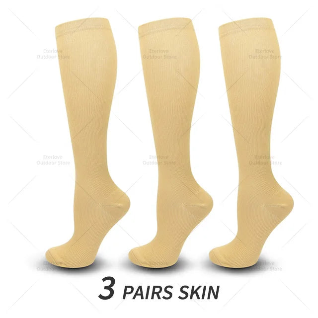 Compressiesokken (3 paar) voor herstel, kniehoog, FitSupport. Verlicht pijn en bevordert sneller herstel.