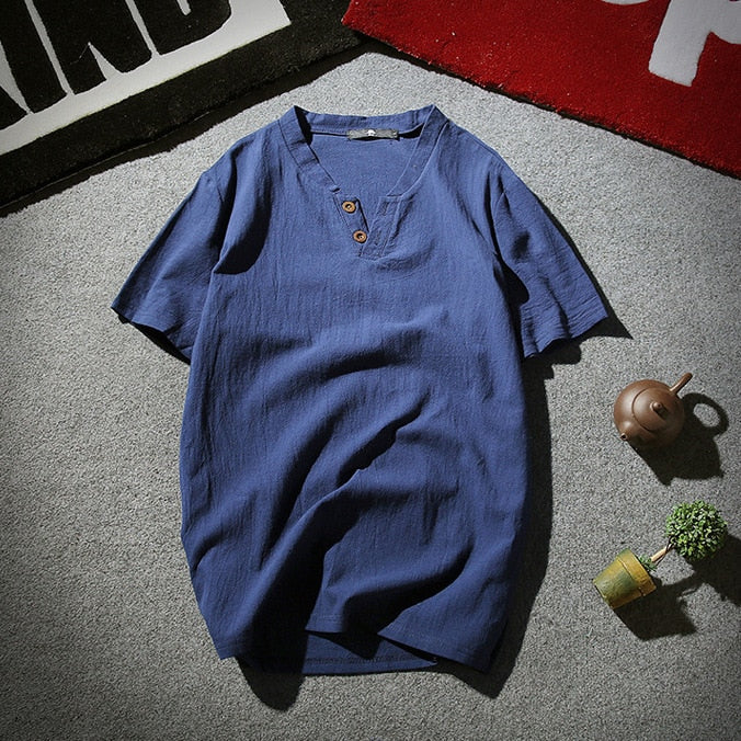 Stijlvol casual heren zomer T-shirt met korte mouwen. Luchtige pasvorm voor mannen.