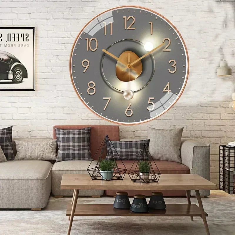 Elegante stille wandklok, klassiek design, geen tikgeluid, ideaal voor slaapkamer of kantoor.