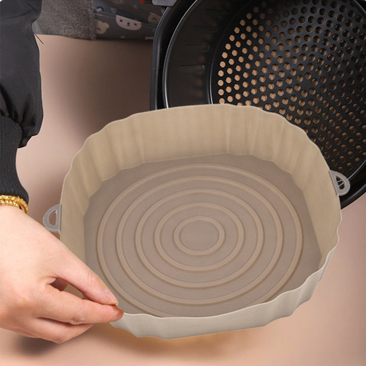 Antiaanbak siliconen airfryer vorm: Moeiteloos koken & bakken. Herbruikbaar, vaatwasserbestendig. Gemak in de frituurpan.